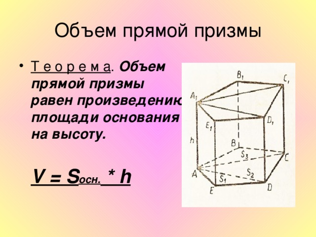 Объем призмы