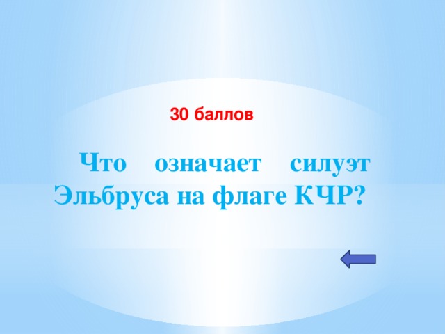 30 баллов   Что означает силуэт Эльбруса на флаге КЧР?