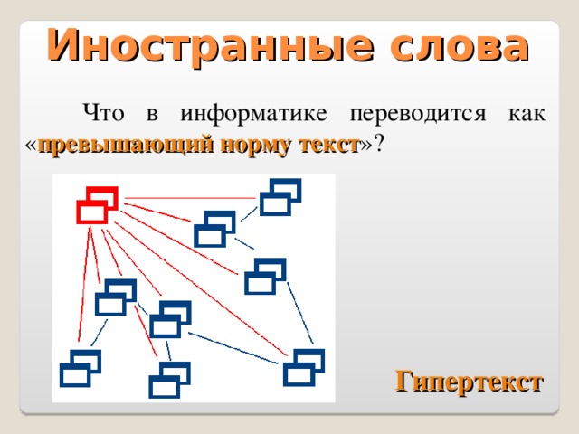 Гипертекст это документ содержащий систему фрагментов текста слов словосочетаний терминов рисунков