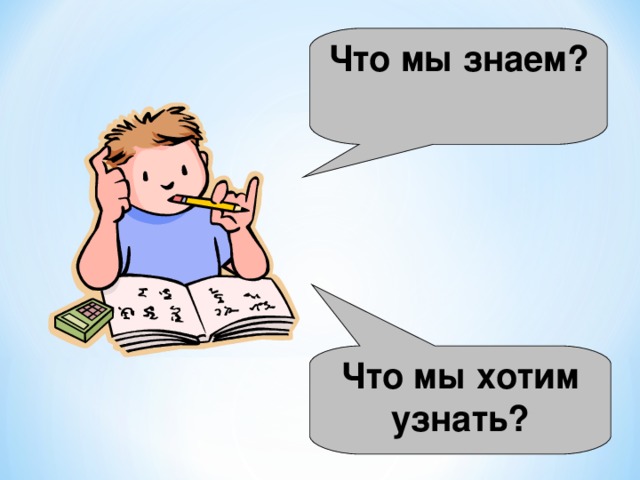 Что мы знаем? Что мы хотим узнать?