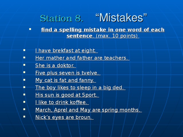 Station 8. “Mistakes”