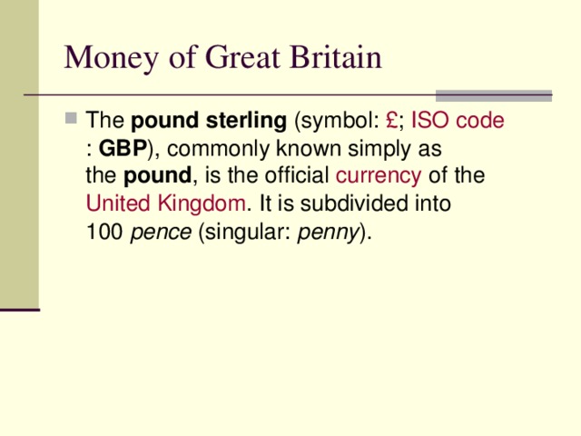 Money of Great Britain