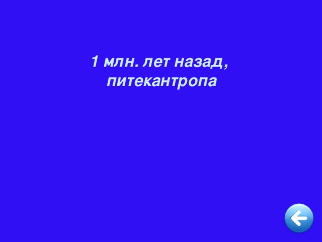 1 млн. лет назад, питекантропа