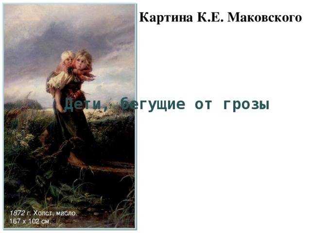 Сочинение по картине К.Е. Маковского Дети, бегущие от грозы - русский  язык, презентации