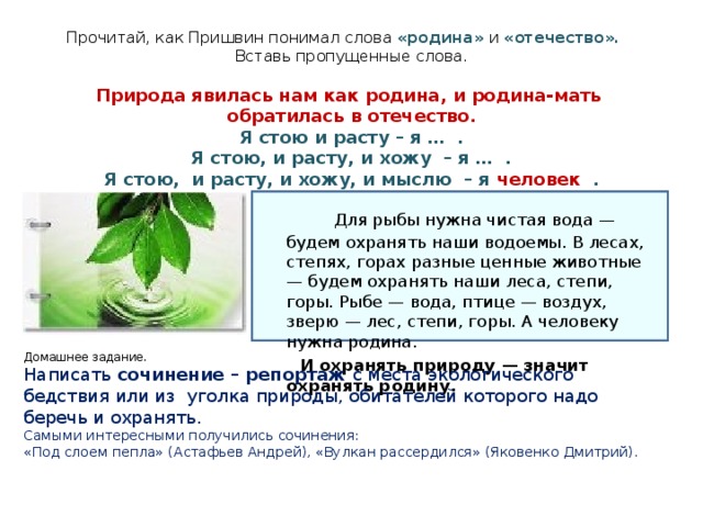 Сочинение по тексту пришвина любовь. Сочинение охранять природу значит охранять родину. Сочинение ЕГЭ по Пришвину. Как вы понимаете слово природа. Что понимают под словом природа.