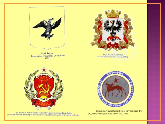 Новый государственный герб Якутии, герб РС (Я), был утвержден 26 декабря 1992 года.