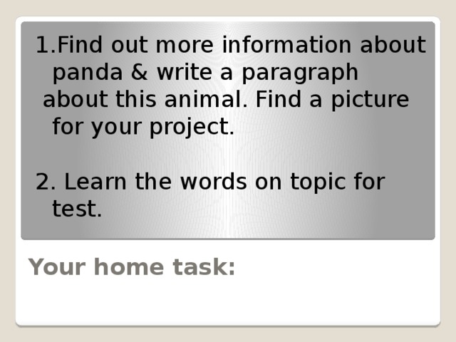 Find out more information about panda & write a paragraph