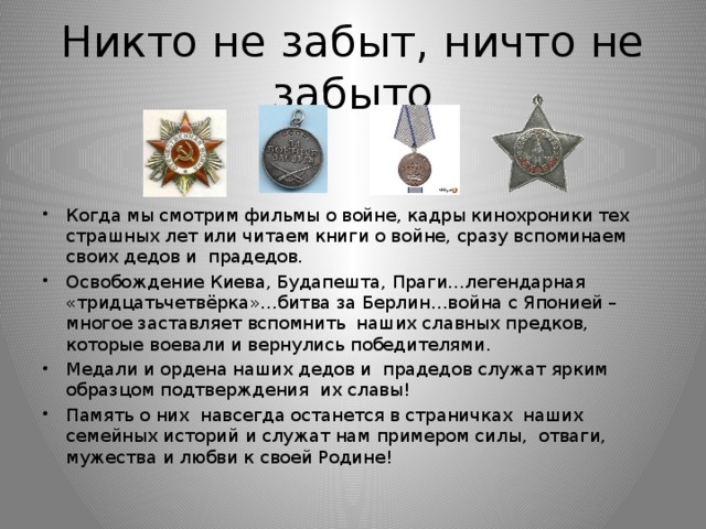 Никто не забыт, ничто не забыто