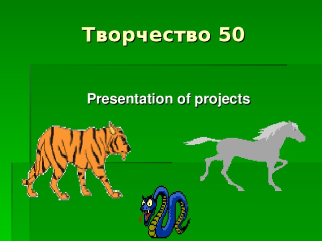 Presentation of projects
