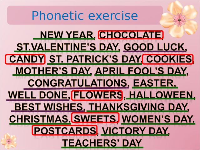 Phonetic exercise