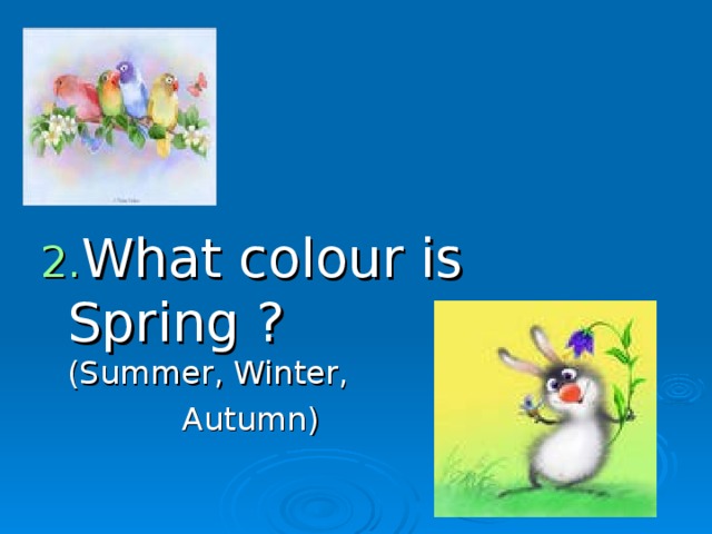 What colour is Spring ?  (Summer, Winter,