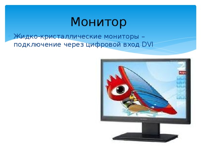 Монитор Жидко-кристаллические мониторы – подключение через цифровой вход DVI