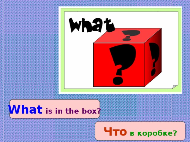 What  is in the box? Что в коробке?