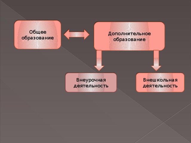 Общее образование Дополнительное образование Внеурочная деятельность Внешкольная деятельность