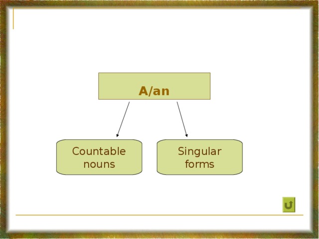 A/an Countable nouns Singular forms