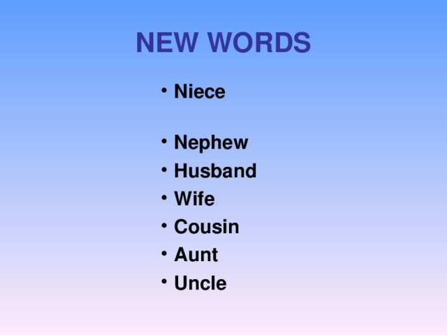NEW WORDS