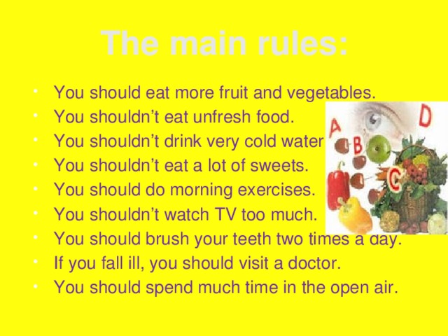 The main rules: