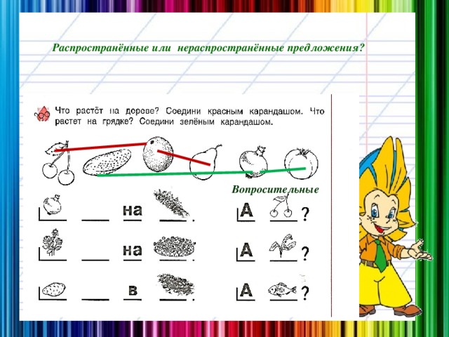 Распространённые или нераспространённые предложения? Вопросительные