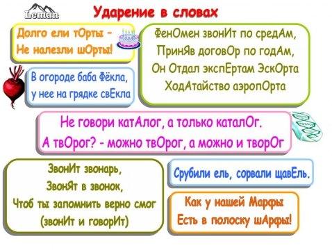 Ударение картинка для детей