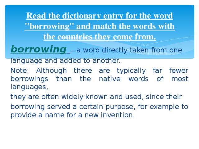 Read the dictionary entry for the word  