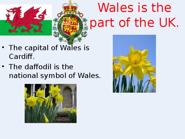 Wales is the part of the UK.