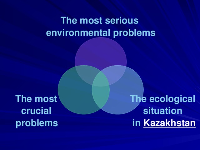 The most serious environmental problems The ecological situation in Kazakhstan The most crucial problems