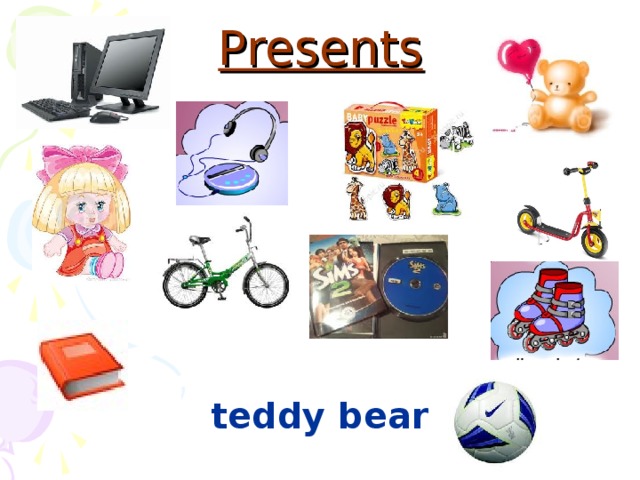 Presents teddy bear