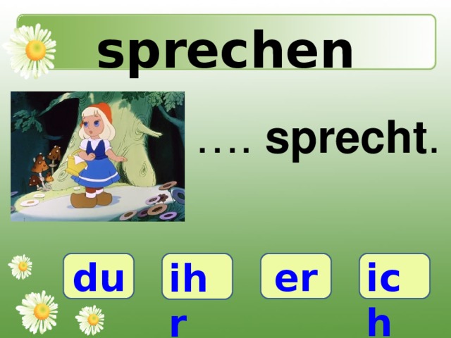 sprechen … . sprecht . du ihr er ich