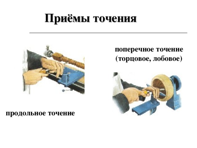 Приёмы точения поперечное точение (торцовое, лобовое) продольное точение