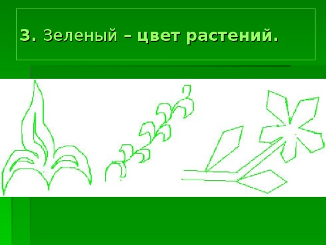3. Зеленый – цвет растений.