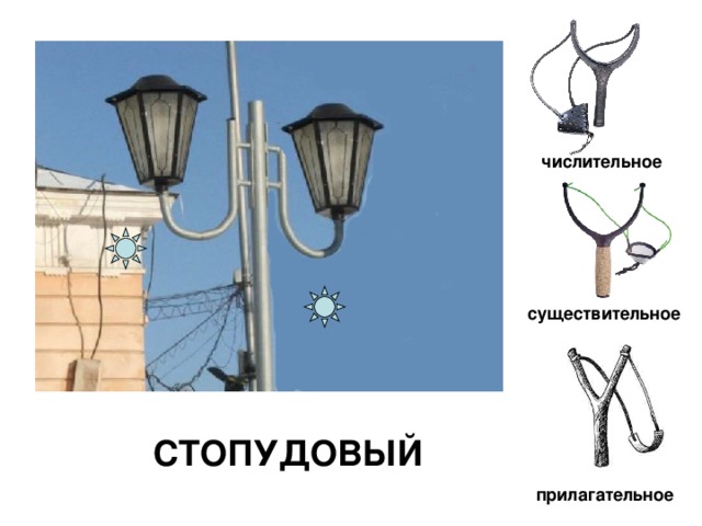 числительное существительное СТОПУДОВЫЙ прилагательное