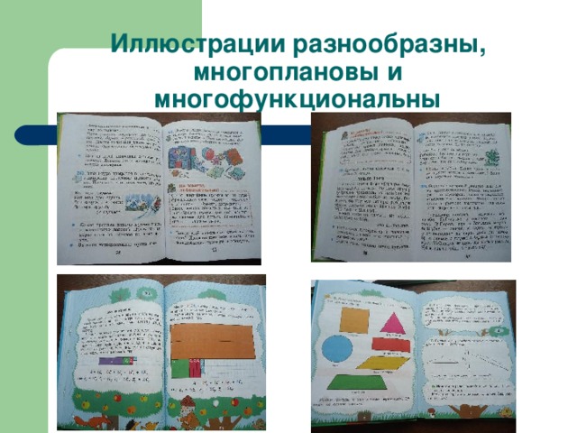 Иллюстрации разнообразны, многоплановы и многофункциональны