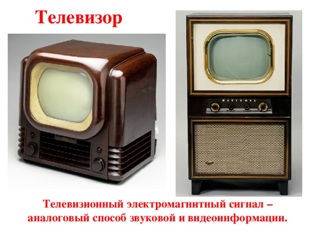 Телевизор Телевизионный электромагнитный сигнал – аналоговый способ звуковой и видеоинформации.