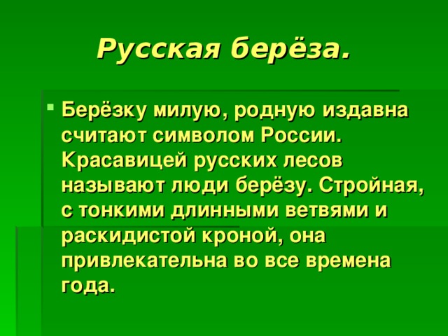 Русская берёза.