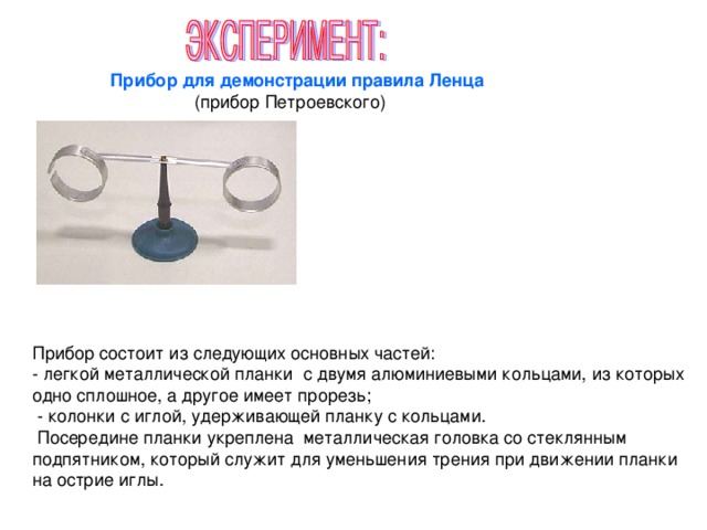 На рисунке приведена демонстрация опыта по проверке правила ленца почему опыт проводится со сплошным