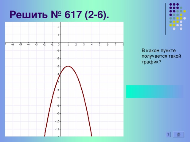 Решить № 617 (2-6). В каком пункте получается такой график? 2 3) y = х - 2