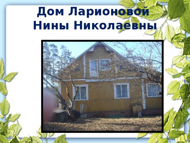 Дом Ларионовой  Нины Николаевны