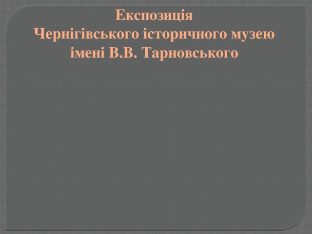 Експозиція Чернігівського історичного музею імені В.В. Тарновського