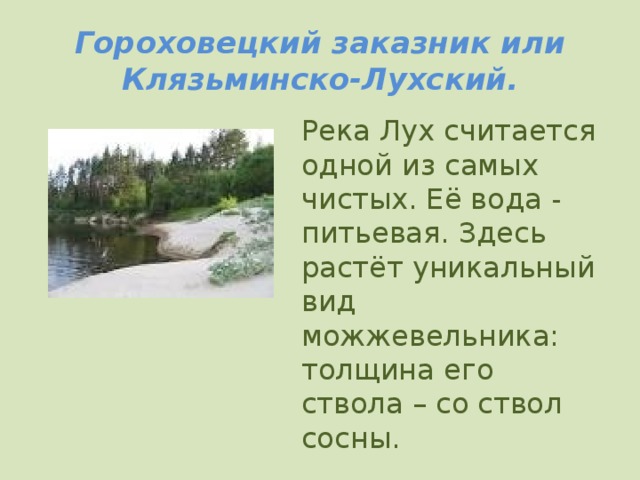 Клязьминский заказник презентация