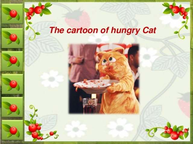 The cartoon of hungry Cat