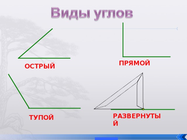 ПРЯМОЙ ОСТРЫЙ РАЗВЕРНУТЫЙ ТУПОЙ