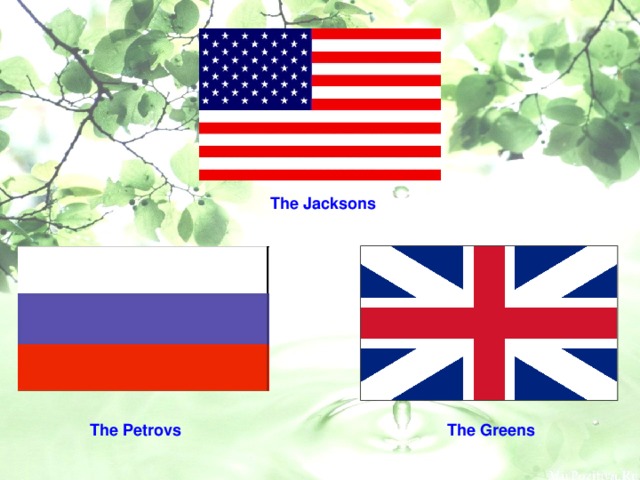 The Jacksons The Petrovs The Greens