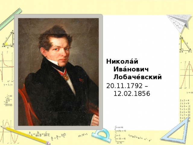 Никола́й Ива́нович Лобаче́вский 20.11.1792 – 12.02.1856