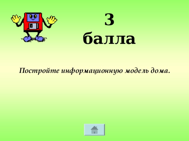 3 балла Постройте информационную модель дома.