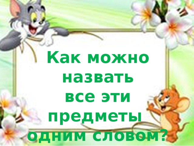 Как можно назвать все эти предметы одним словом?