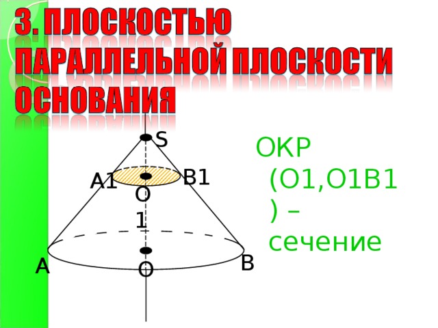 S ОКР ( O1,O1B1 ) – сечение B1 A1 O1 B A O