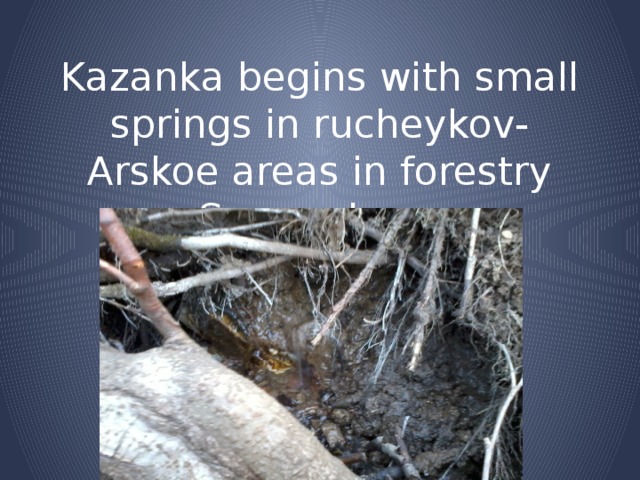 Kazanka begins with small springs in rucheykov- Arskoe areas in forestry Surnarskogo