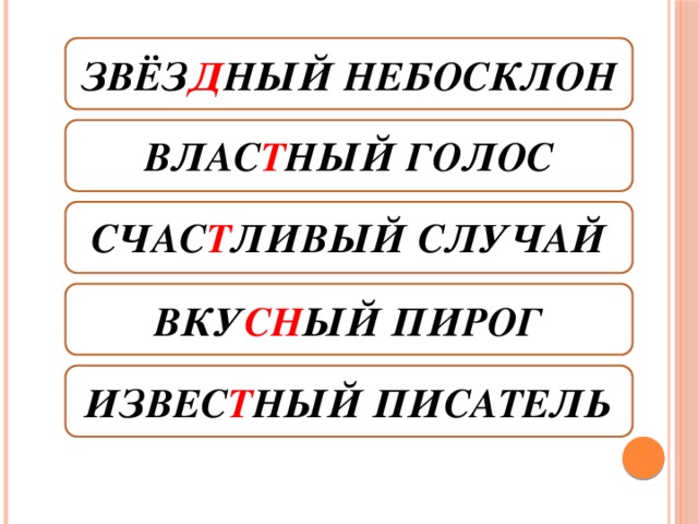 ЗВЁЗ Д НЫЙ НЕБОСКЛОН  ВЛАС Т НЫЙ ГОЛОС    СЧАС Т ЛИВЫЙ СЛУЧАЙ   ВКУ СН ЫЙ ПИРОГ ИЗВЕС Т НЫЙ ПИСАТЕЛЬ