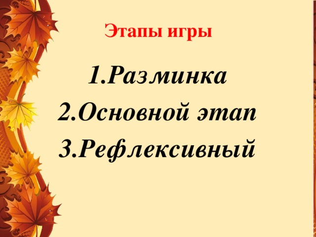 Этапы игры