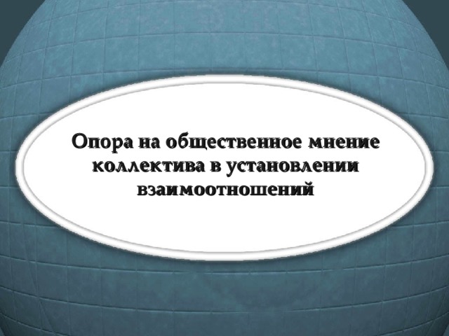 Опора на общественное мнение коллектива в установлении взаимоотношений